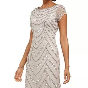 Adrianna Papell Embellished Godet-Inset Gown (size 16)